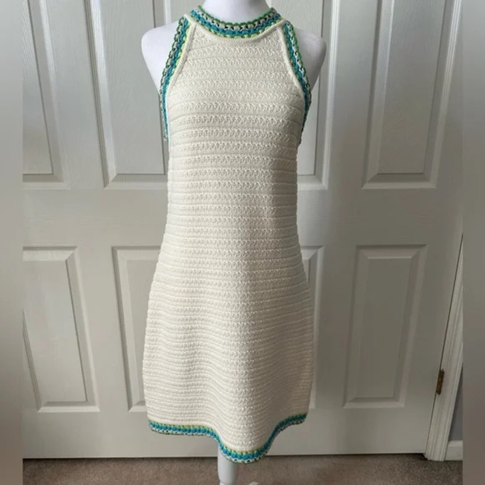 House of Harlow crochet halter dress